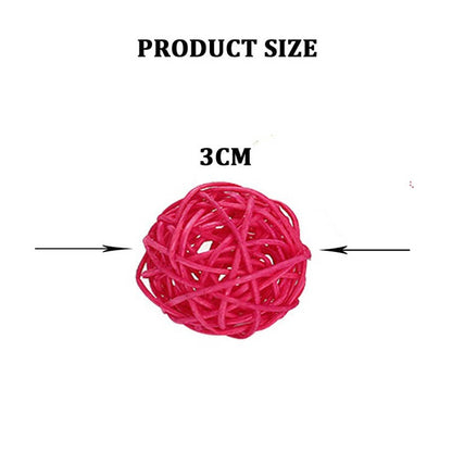 10pcs Parrot Chewing Toy Ball Primary Color Sepak Takraw Pet Bird Training Interactive Toy Bird Cage Decoration Bird Supplies
