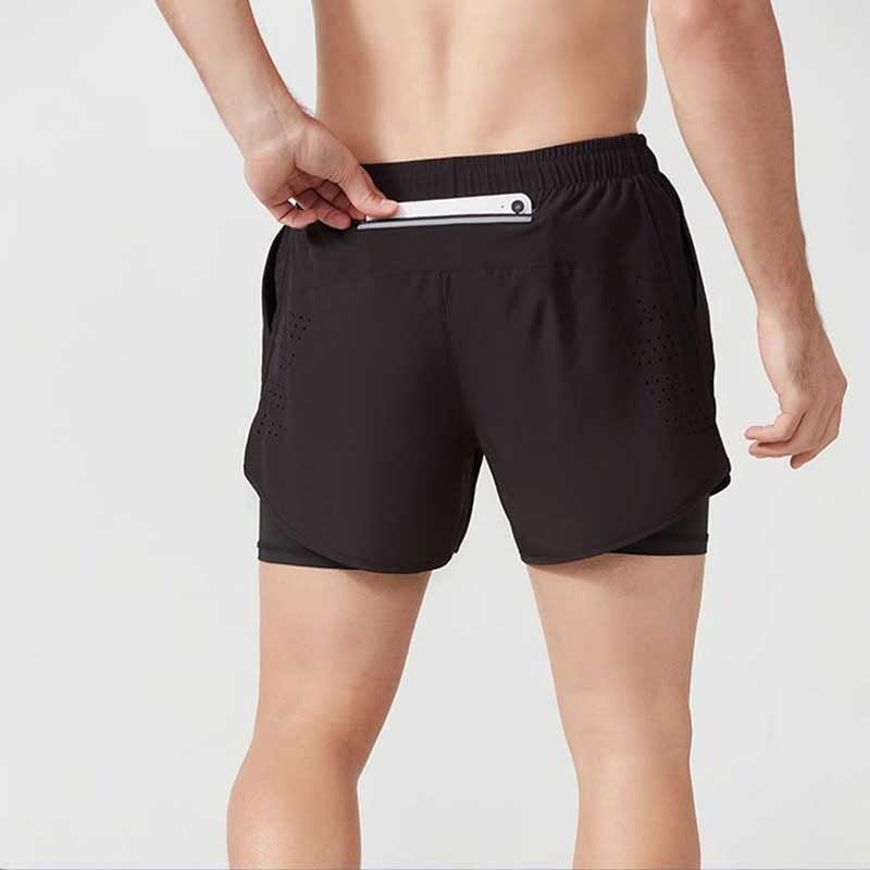 Men's running vest and shorts set with mesh design: breathable, comfortable, quick-drying, a two-piece suit for sports and fitne