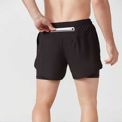 Men's running vest and shorts set with mesh design: breathable, comfortable, quick-drying, a two-piece suit for sports and fitne