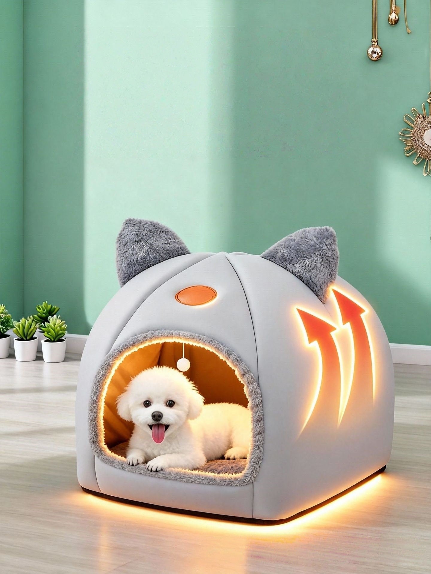 Cama Semiconcha para Pets Mais Vendida - Casinha Quente e Aconchegante para Gatos e Cães Pequenos Durante Todas as Estações