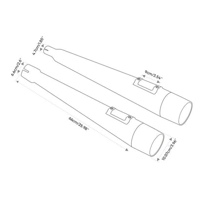Motorcycle Megaphone Tappered Slip On Exhaust Pipes For Harley Touring Road King Road Glide 2017-2023