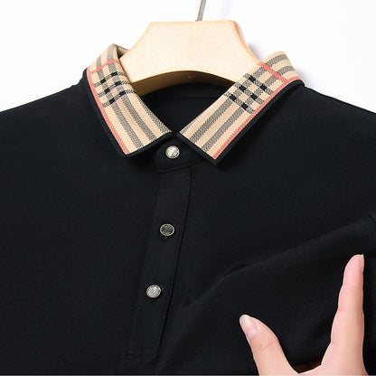 Original Quality Men's Polo Shirt High-End Striped Print Short Sleeve Classic Lapel T-Shirt Business Casual fashion Menswear Top