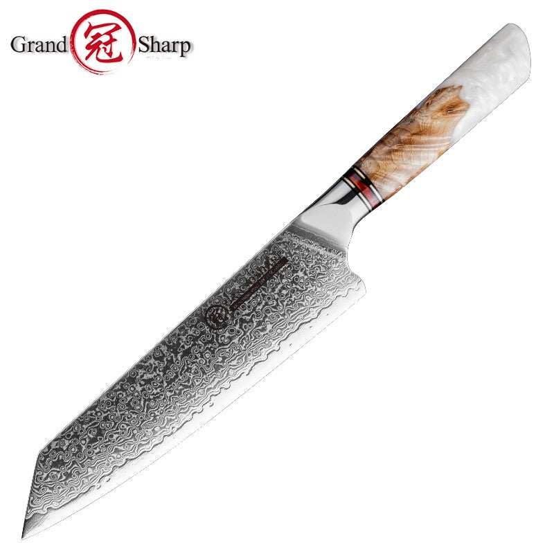 Grandsharp 1-6Pcs Kitchen Knife Set 67 Layer Damascus Steel Solidified Wood Handle Chef Utility Paring Knife with Gift Box