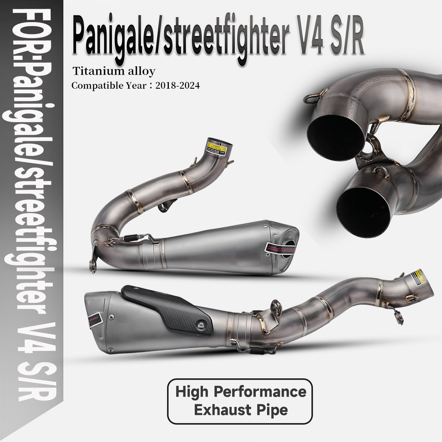 For Panigale V4 Streetfighter V4 V4S Motorcycle Exhaust Escape System Slip On Link Pipe Carbon fiber cover muffler 2018-2024