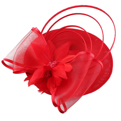 Chapéus Fascinators Femininos Multimodais com Laço de Flor Imitação Chapéu Noiva Derby Pillbox Casamento Acessórios de Cabelo