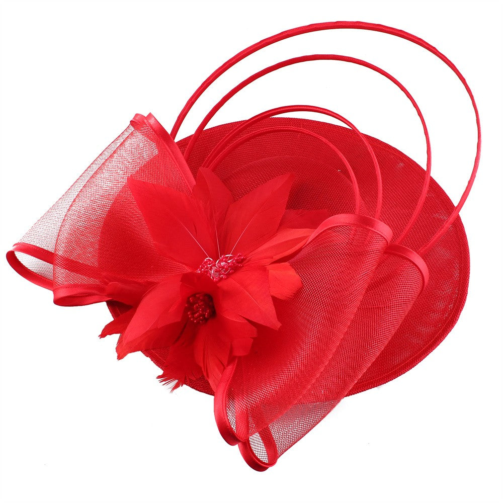 Chapéus Fascinators Femininos Multimodais com Laço de Flor Imitação Chapéu Noiva Derby Pillbox Casamento Acessórios de Cabelo