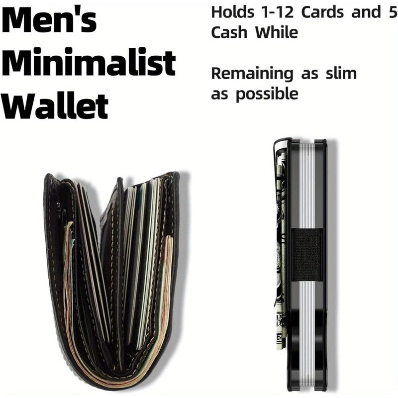 Minimalist Slim RFID Blocking Wallet For Men - Light Weight, Durable & Compact- Aluminum Wallet With Money Clip (Black?