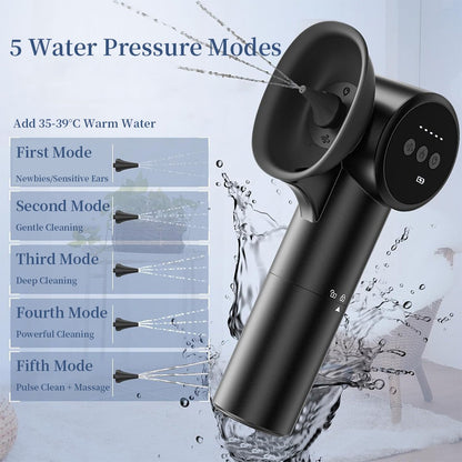 Ferramenta Elétrica para Remover Cera do Ouvido Secador de Ouvido 2 em 1 Limpador Inteligente de Ouvidos Ferramentas de Limpeza de Ouvidos Sem Dor Massagem Segura à Prova d'Água de 5 Níveis