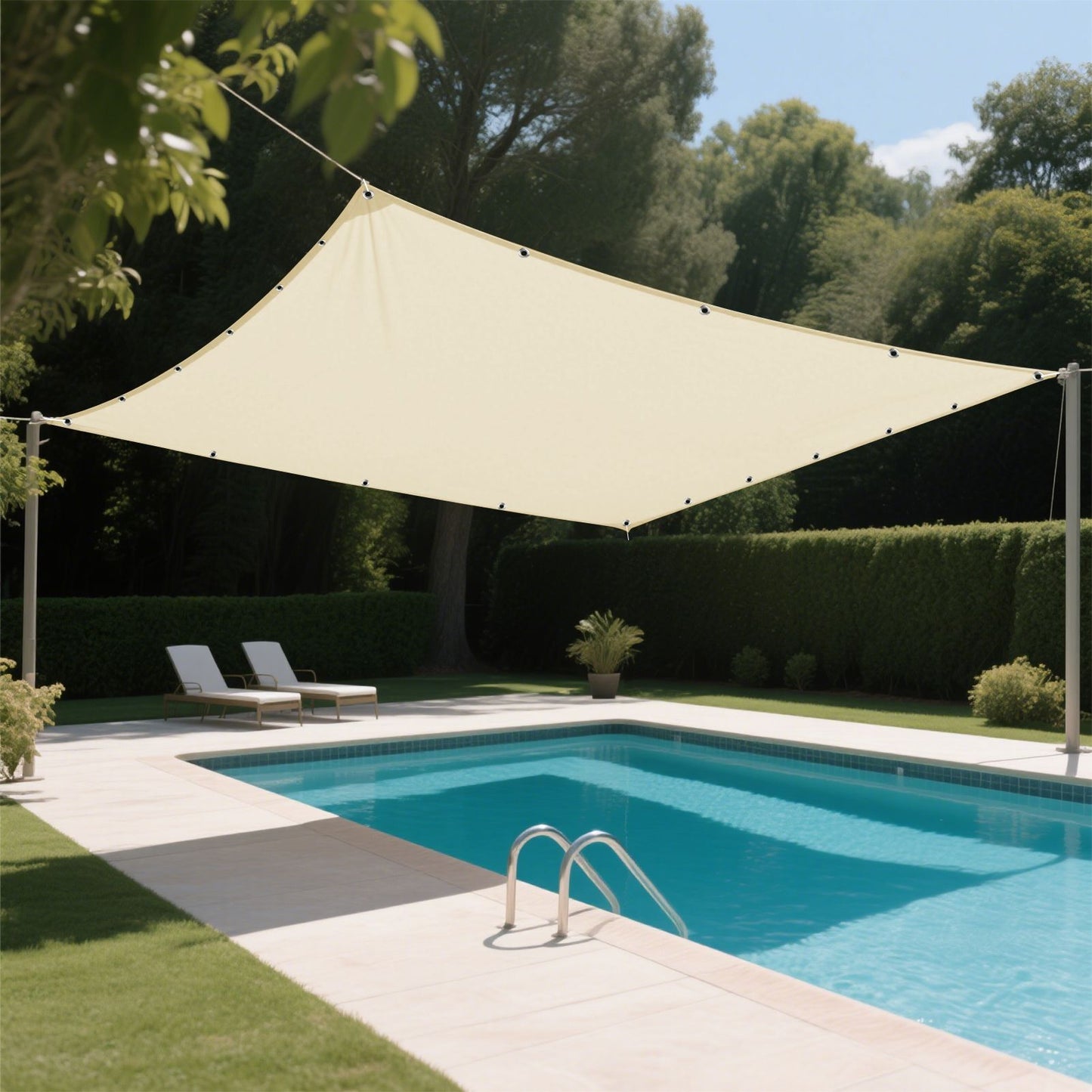 2x3/3x3/3x4/4x5M Sun Shade Sail Waterproof Outdoor Square Rectangle Garden Patio UV Block Party Canopy Pool Camp Awning Shelter