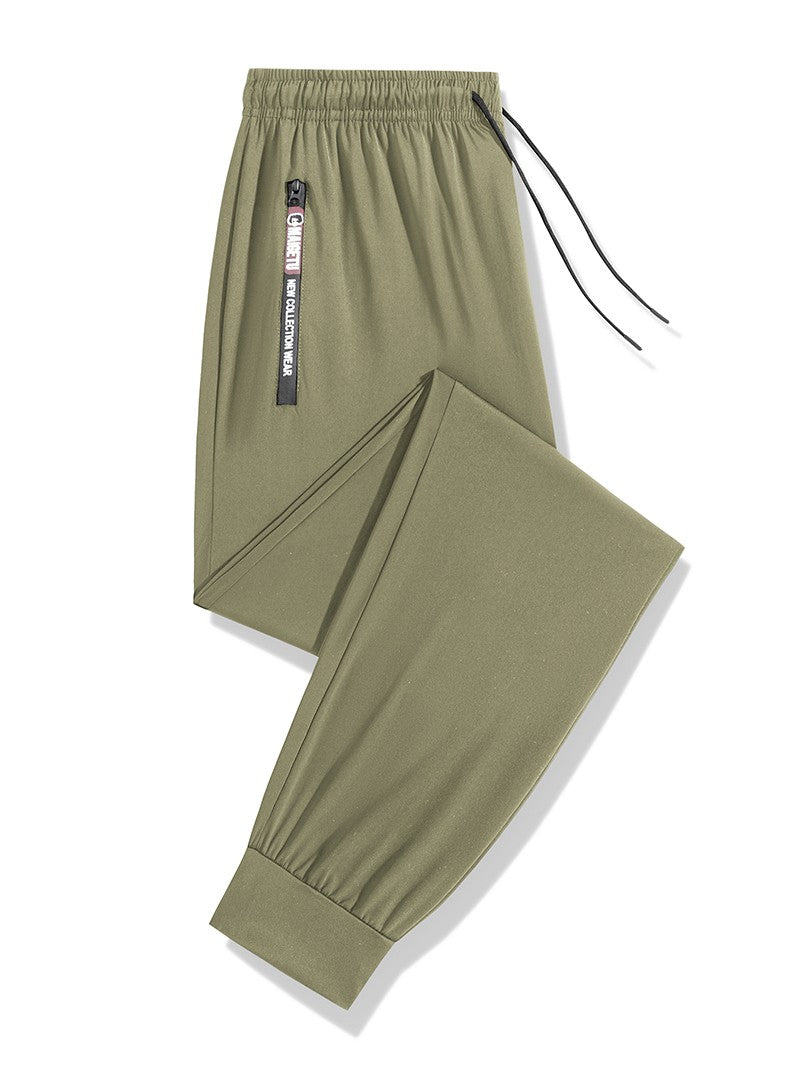 Men's Athletic Stretchy Quick Dry Pants with Zipper Pockets Lightweight Sweatpants for Outdoor Hiking Fishing Running Workout