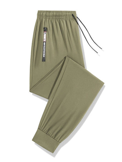 Men's Athletic Stretchy Quick Dry Pants with Zipper Pockets Lightweight Sweatpants for Outdoor Hiking Fishing Running Workout