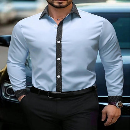 2026 New Style Men's Elegant Formal Shirt - Slim Fit Long Sleeve - Simple and Elegant Design - Popular Men's Style - Fast Shippi