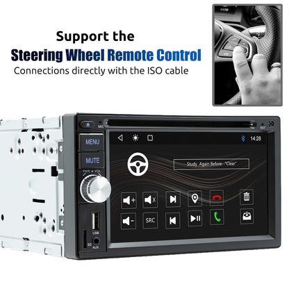 ESSGOO Universal Double 2 Din 6.2" Car Stereo Radio CD DVD Multimedia Video MP5 Player Wireless Carplay & Android Auto USB BT
