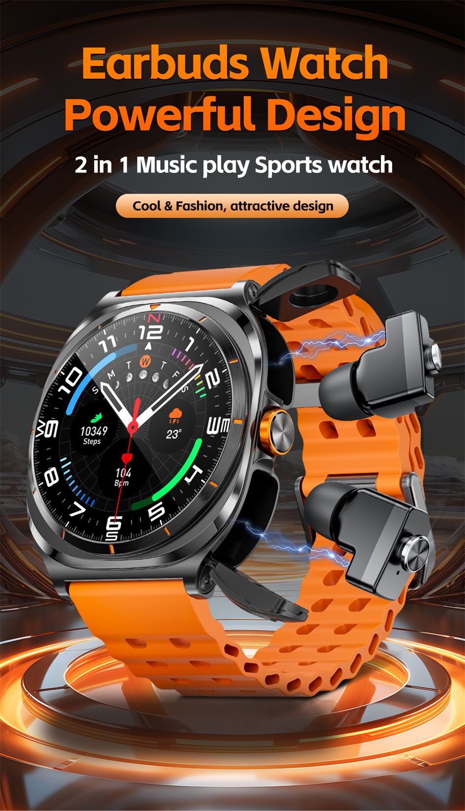 Chamada Bluetooth IP68 à Prova D'Água 2025 Novo Smartwatch 2 em 1 Atualizado com Fones de Ouvido Bluetooth TWS Para Homens e Mulheres Smartwatch Esportivo