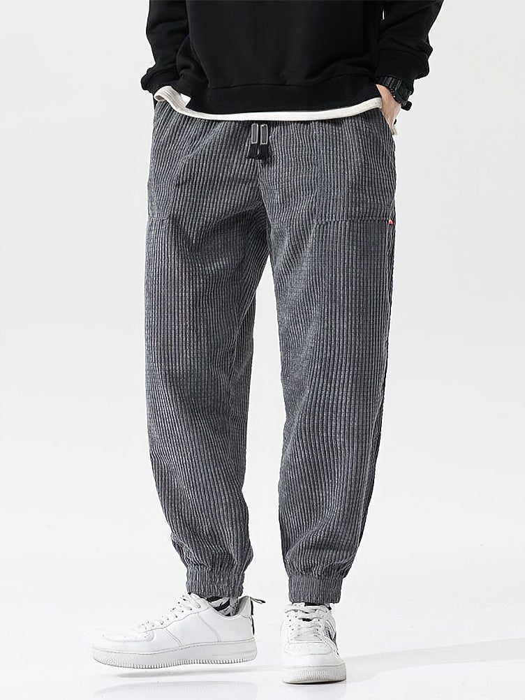 Baggy Corduroy Jogger Pants Men Tech Fleece Sweatpants Man Autumn Winter Casual Harem Pants Male Sport Thermal Trousers