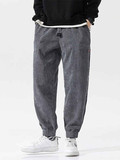 Baggy Corduroy Jogger Pants Men Tech Fleece Sweatpants Man Autumn Winter Casual Harem Pants Male Sport Thermal Trousers