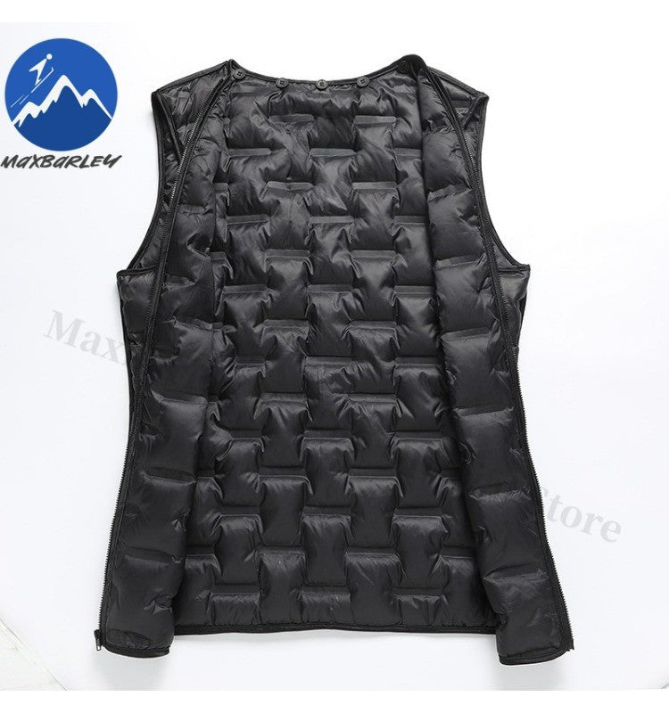 Maxbarley Winter Down Coat Lightw Luxurious Detachable Lining Working Cold Proof Overcoat Mens Mid Length Warm Woolen Trench