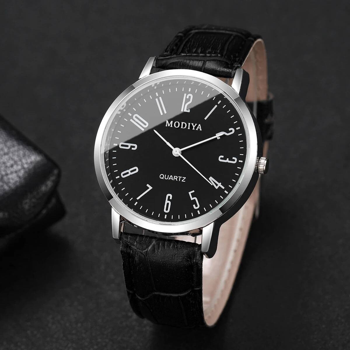 3PCS/Set Fashio Arabic Dial Men Business Watches Casual Leather Strap Quartz Wristwatches Reloj Hombre?Without Box?