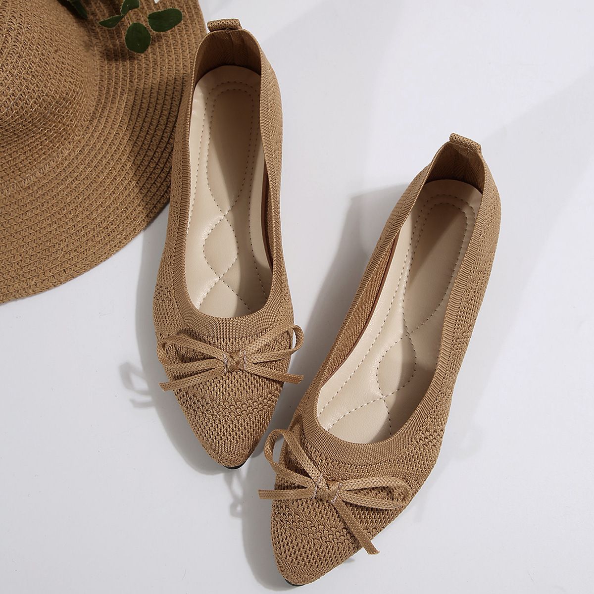 Summer 2024 New Style Pointed Toe Shallow Mouth Breathable Comfortable Casual Flats Shoes Wear-resistant Non-slip Loafers Women