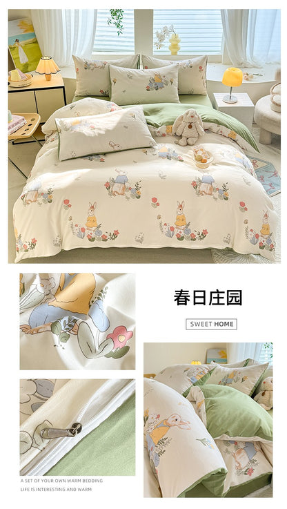 Bonenjoy Floral Style Duvet Cover Sets Single/Queen/King Soft Washed Cotton Bed Cover Sets dekbedovertrek 240x220 Bedding Sets