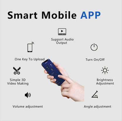 Portable Mini 3D Hologram Fan 18CM with Desktop Cover - Christmas Decoration Holographic Display, Advertising Projector for Home