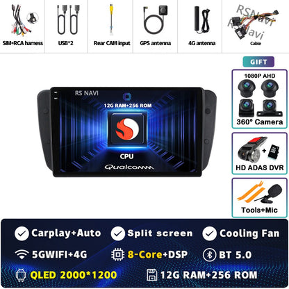 Android 15 For SEAT Ibiza 6J IV 4 2008 - 2015 2K QLED Stereo Car Radio Multimedia Video Player GPS AI Voice CarPlay Head Unit