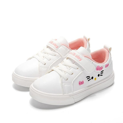 Kids White Sneakers 2025 Fall Slip Resistant Durable Spring Autumn Shoes for Girls 4-16 Years Old Fashion Casual Sports Shoes