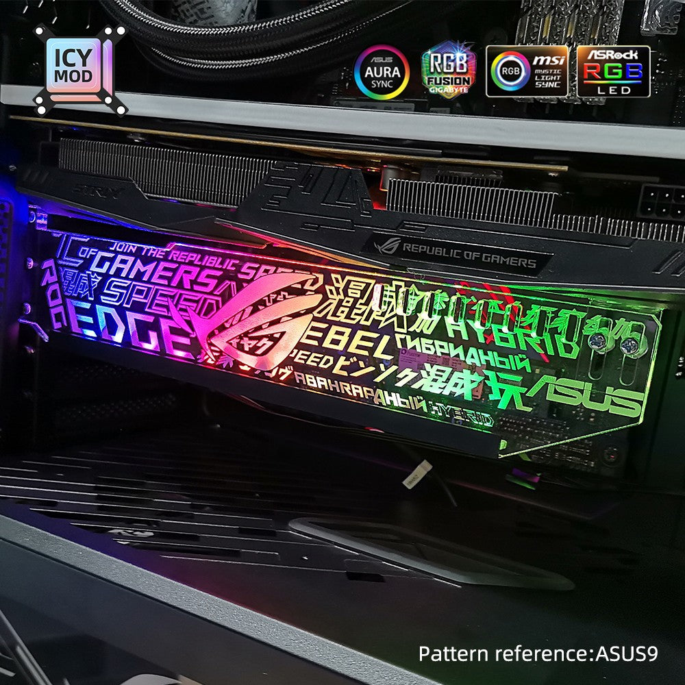 Suporte de GPU Horizontal ARGB Personalizável para VGA RGB Suporte para Placa de Vídeo Placa Gráfica Base AURA DIY PC Water Cooler CPU