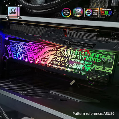 Suporte de GPU Horizontal ARGB Personalizável para VGA RGB Suporte para Placa de Vídeo Placa Gráfica Base AURA DIY PC Water Cooler CPU