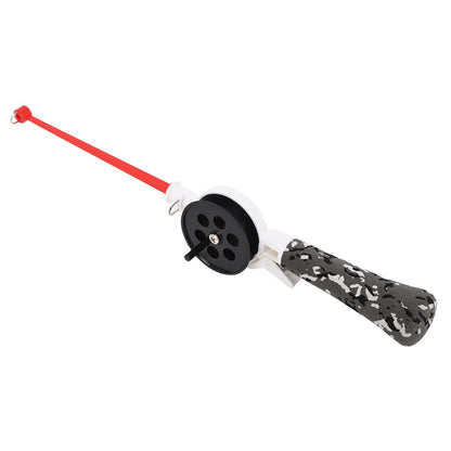 Vara de Pesca de Gelo de Inverno Integrada Portátil de 34cm com Carretilha e Acessórios, Vara de Pesca de Gelo Infantil