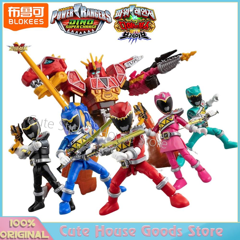 [Em Estoque] Original Blockee Super Senta Zyuden Kyoryuger Power Rangers Dino Super Charge Blocos de Montar Bonecos Brinquedos de Montagem