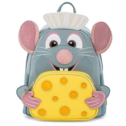 Mochila Loungefly Mini Princessa Gus e Jaq Teacup 70º Aniversário Lenticular Série Cinderela