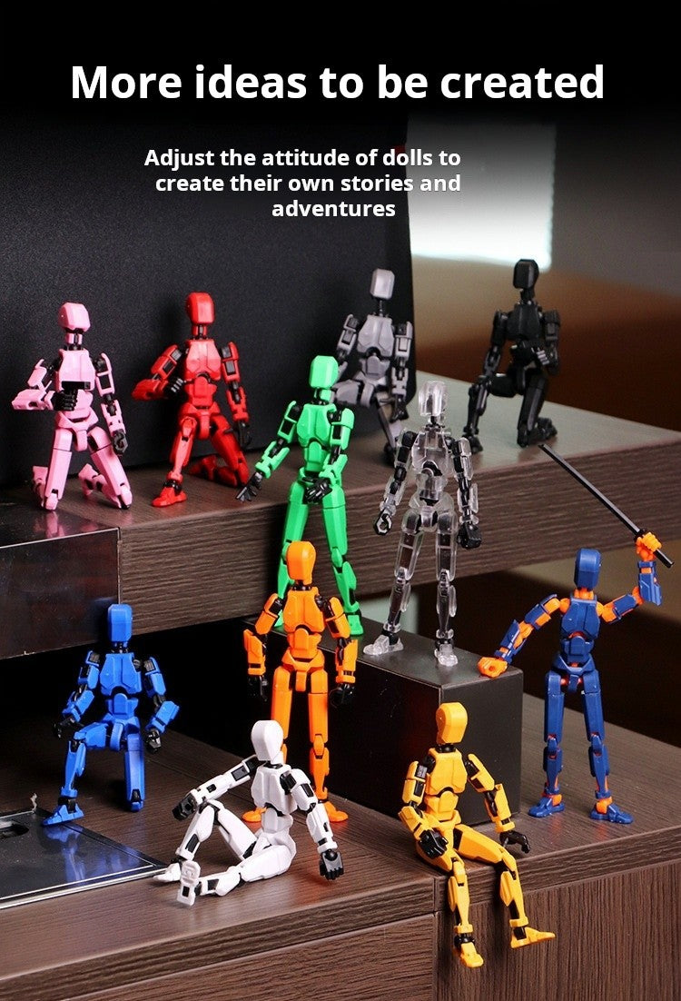 DIY Multi-Jointed Movable Shapeshift Robot Ornaments 3D Printed Mannequin Lucky Character Action Figures Toys for Kids Gift