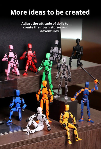 DIY Multi-Jointed Movable Shapeshift Robot Ornaments 3D Printed Mannequin Lucky Character Action Figures Toys for Kids Gift