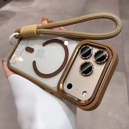for iPhone 17 Camera Bracket for Magsafe Case for iPhone 17 Pro Max Air Wrist Strap Lens Film ShockProof Wireless Charging Cover