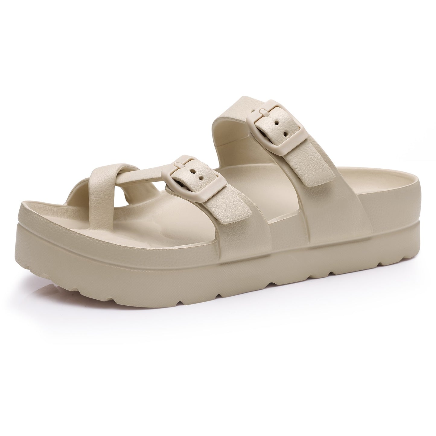 Shevalues Comfy Casual Women Slippers With Adjustable Buckle Soft Outdoor Beach Sandals Fashion Shoes Platform Women Sandals