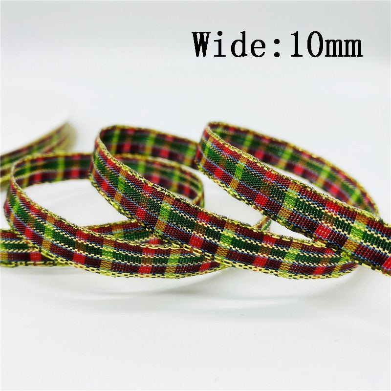 5yards/Lot 10mm 25mm Plaid Ribbon Christmas Decor Ribbon For Handmade Design Christmas Decoration DIY Gift Wrapping