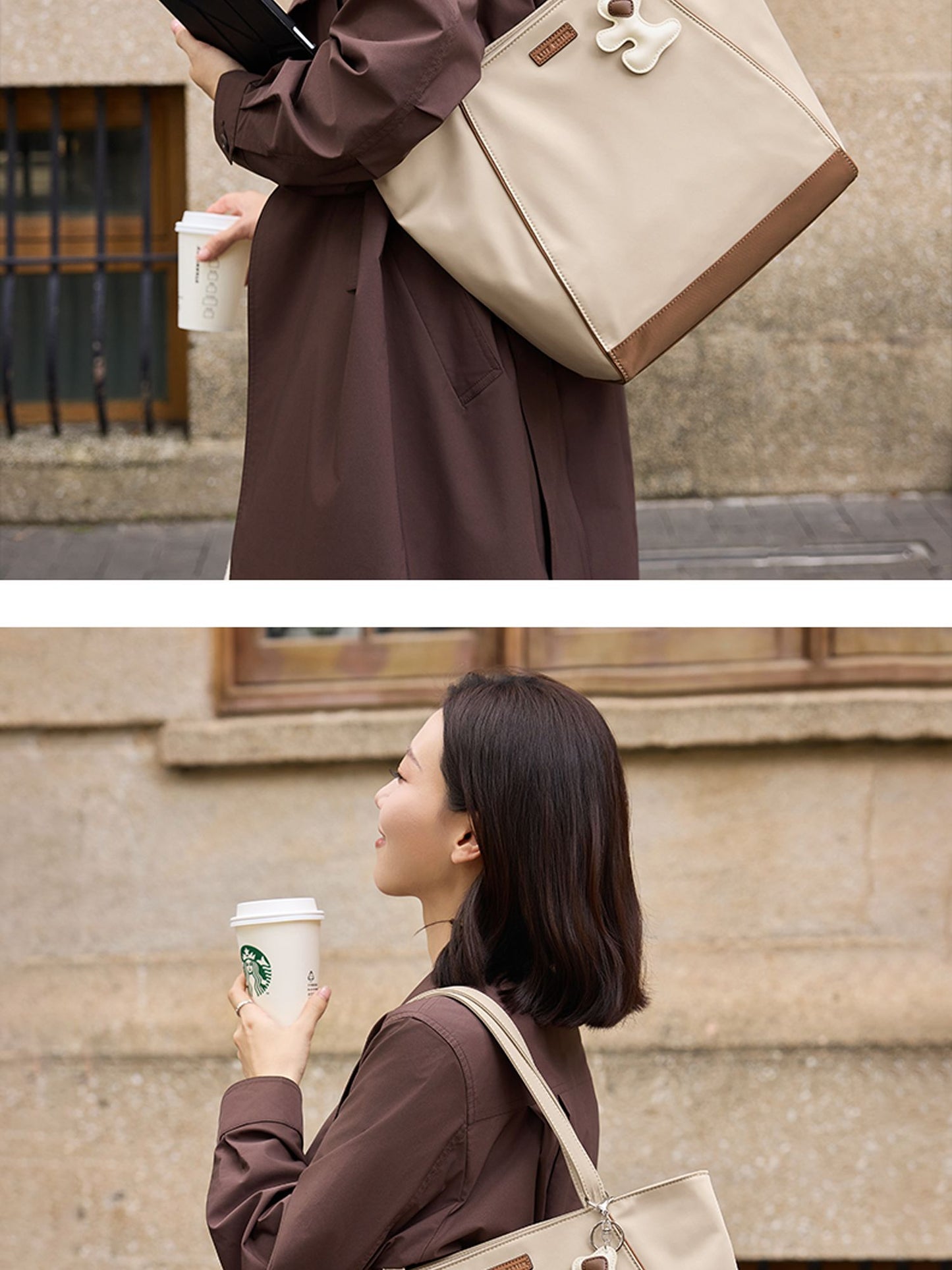 LEFF Luxury Women's Tote Bag Crossbody Bag High End Large Capacity Shoulder Bags Nylon Waterproof Commuting Bag Outdoor Bags