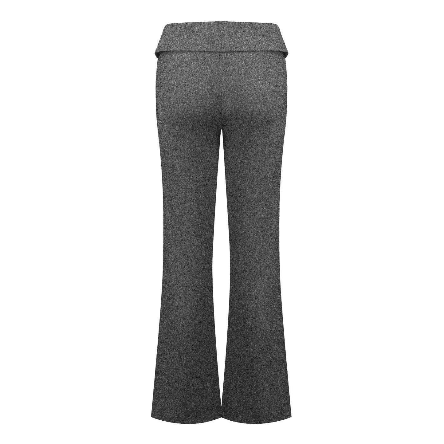 Women'S Fashion Solid Color Slim Fit Slim Reverse Waist Low Waist Elastic Waist Flare Pants Pantalones De Mujer Cintura Alta