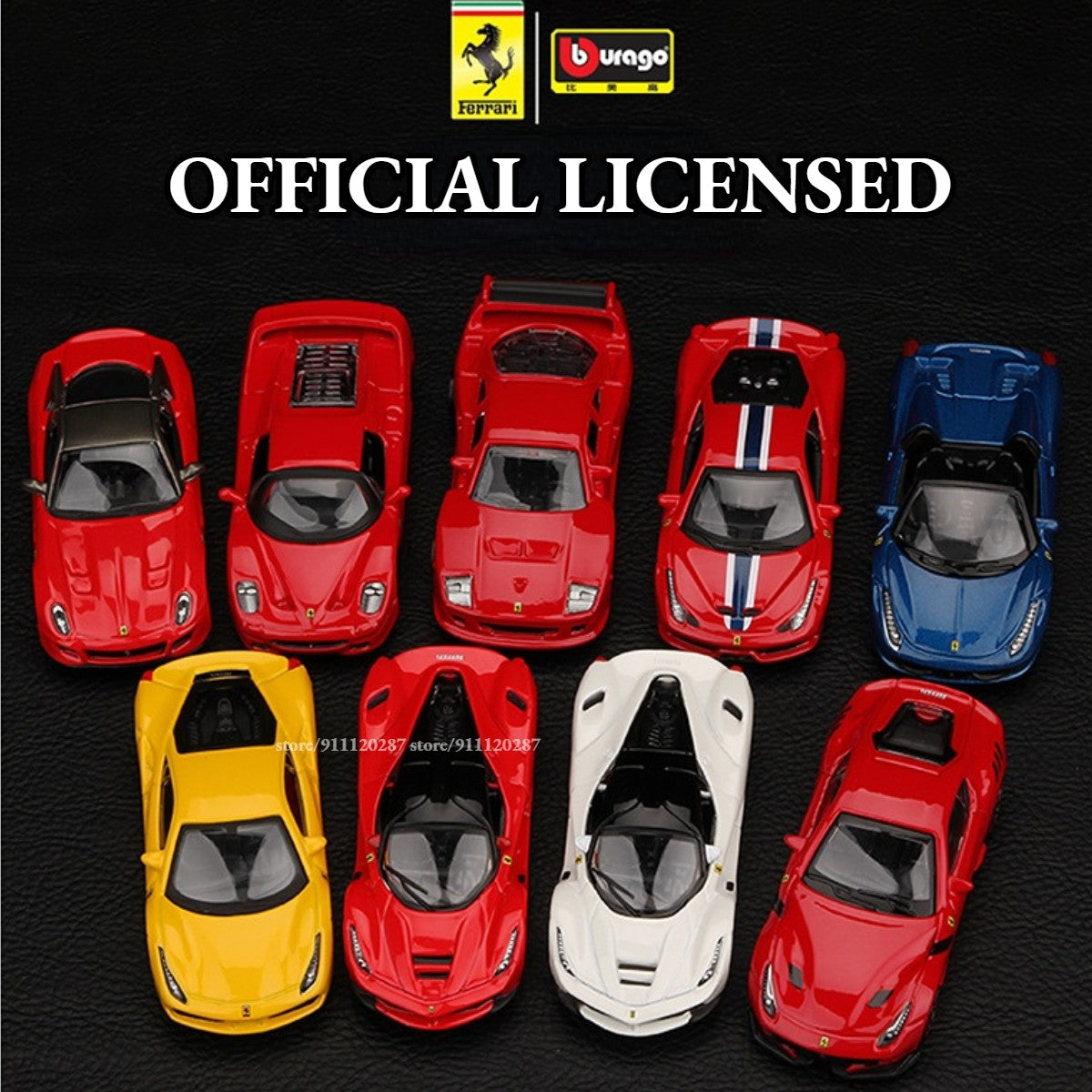 Bburago 1:64 Ferrari Modelo de Mini Carro, BB11 Enzo Réplica de Veículo de Metal F12tdf F40 458 488 GTB Miniatura de Metal Decoração de Casa Brinquedo de Menino