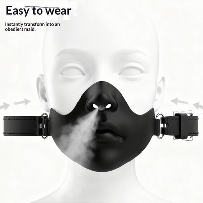 1Pc Black Resin Half Face Mask With Adjustable Buckle Strap And Realistic Human Face Design For Halloween Cosplay Costume Party
