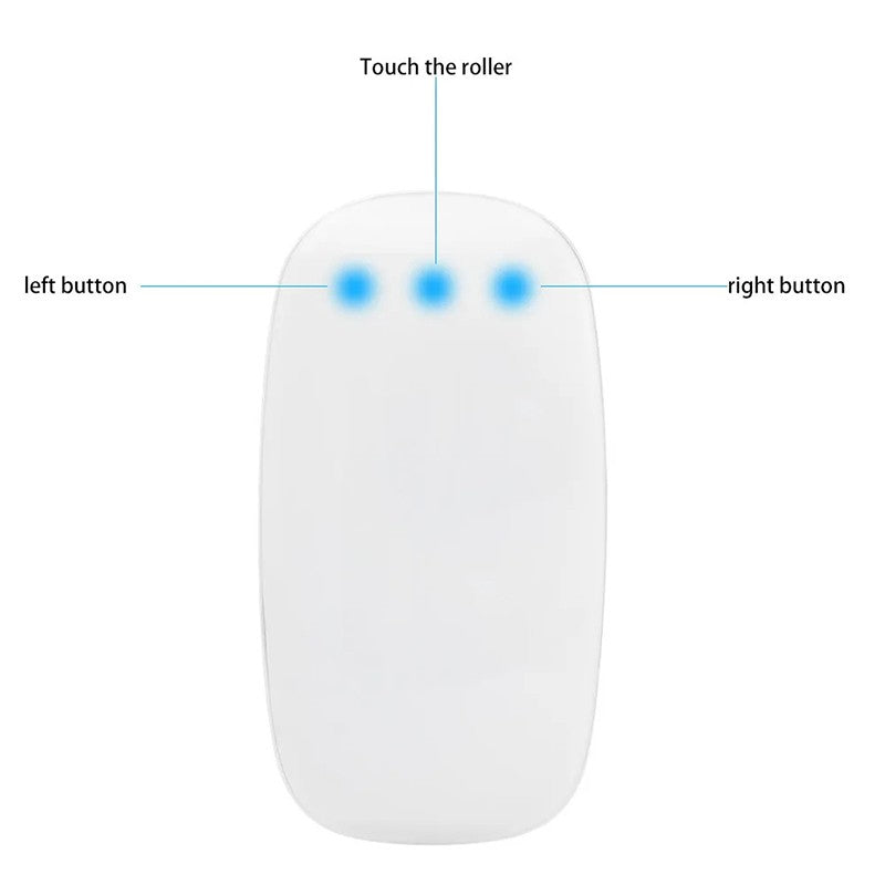 Mouse de Computador Sem Fio Bluetooth Xiaomi Magic Recarregável Touch Fino Ergonômico Modo Duplo Silencioso para PC Apple Macbook Air