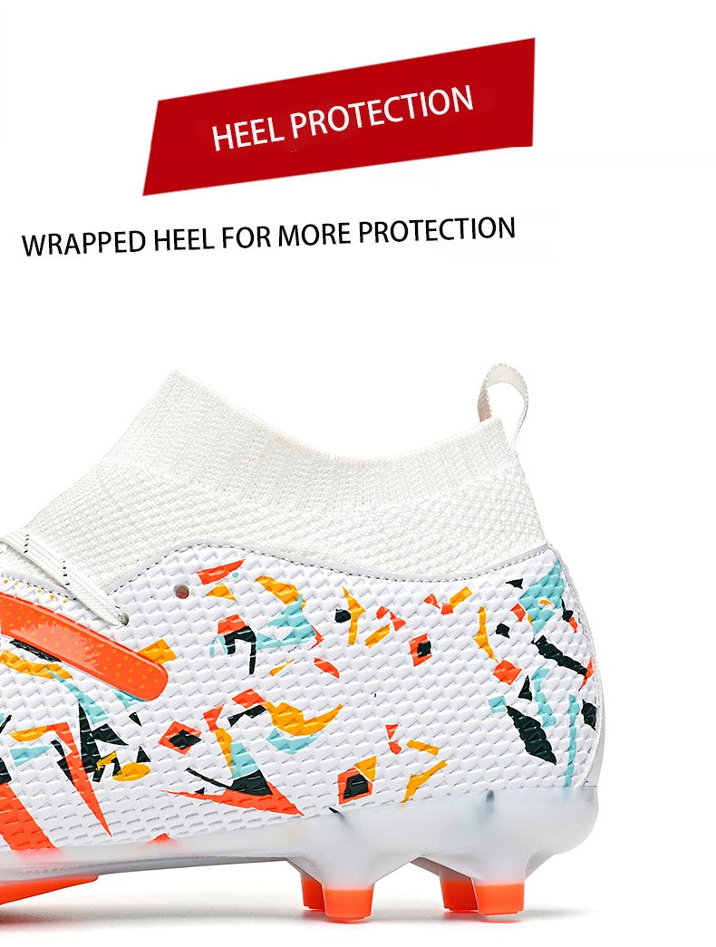 LiXingMing Football Boots Men White Professional High-Tops Soccer Society Cleats Football Shoes Non-Slip Match Training Sneaker