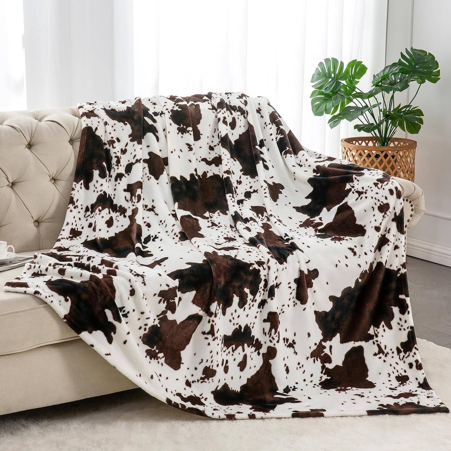 Cow pattern Blanket Flannel Blanke Bed Sofa Travel Camping Super Soft Cozy Plush Blanket Cheetah Print Blanket for All Seasons