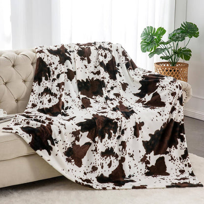 Cow pattern Blanket Flannel Blanke Bed Sofa Travel Camping Super Soft Cozy Plush Blanket Cheetah Print Blanket for All Seasons