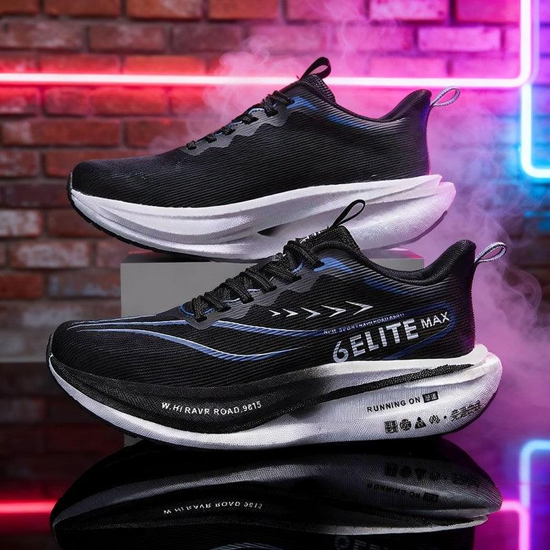 Air Cushion Carbon Plate Running Shoes Jogging Marathon Men Sports Breathable Lightweight Comfortable Nonskid Casual Sneakers