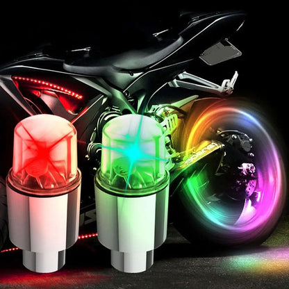 2 Peças de Luzes de Roda de Motocicleta Luzes de Pneu Luminosas Luz Ambiente de Cubo de Carro Universal Carro Motocicleta Lâmpada de Neon Luzes de Tampa de Válvula Decoração de Carro