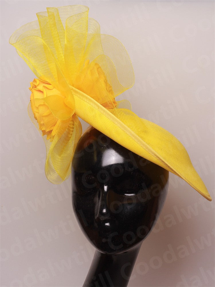 Fascinator Feminino Azul Marinho Chic Chapéu Elegante para Royal Ascot Millinery Noiva Casamento Coquetel Acessórios de Cabelo Véus e Acessórios para Cabeça