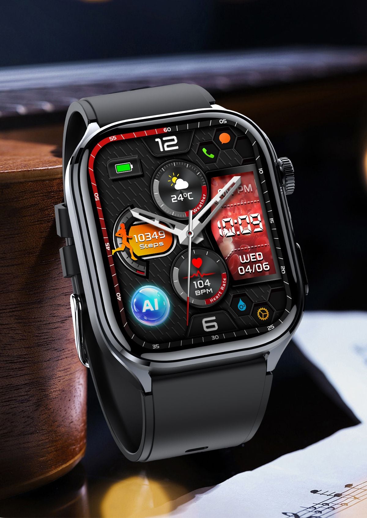 Smartwatches 2025: Novo ECG+PPG, relógio feminino e masculino, ácido úrico, pressão arterial, oxigênio no sangue, análise corporal, gordura corporal, chamadas BT, lanterna de LED.