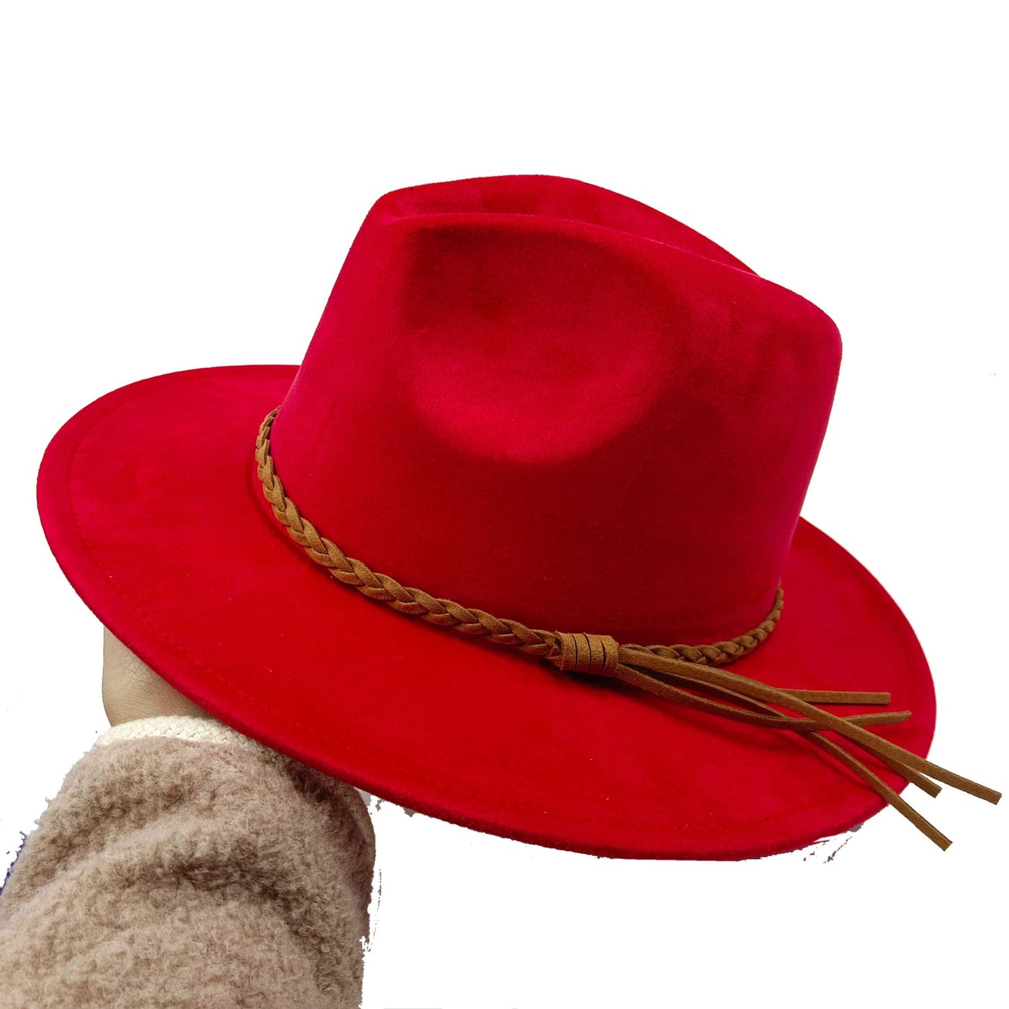 Chapéu Fedora Novo de Camurça 2023 Masculino e Feminino Outono Chapéu Panamá Jazz Estilo Britânico Elegante Retrô Fedora Chapéu de Aba Larga